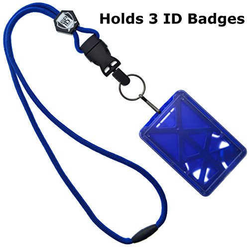 Top loading three id card badge holder with heavy duty …