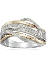 14k Rose Gold Plated Sterling Silver Diamond Bridge Ring (1/10cttw, IJ Color, I2-I3 Clarity)