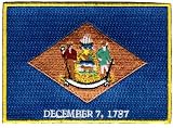 Delaware State Flag Embroidered Patch Iron-On DE Emblem