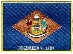 Delaware State Flag Embroidered Patch Iron-On DE Emblem
