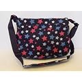 Stars design A4 folder Size Courier or sling style messenger bag Navy and Red travel cabin or hand luggage school