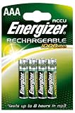 Energizer Battery Rechargeable NiMHCapacity 1000 mAh LR03 1.2V AAA Ref 627948 [Pack 4]