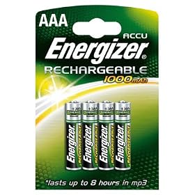 Energizer Battery Rechargeable NiMHCapacity 1000 mAh LR03 1.2V AAA Ref 627948 [Pack 4] 