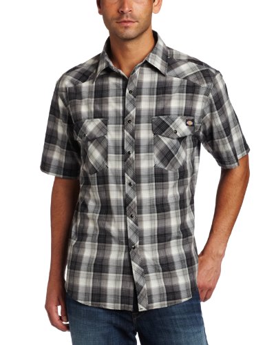 Dickies Men's Short Sleeve Plaid Western Shirt