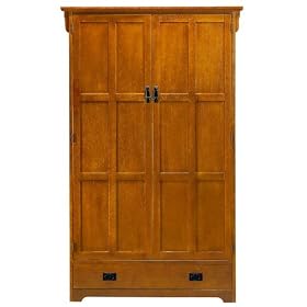 Craftsman Wide Six shelf Bookcase With Wood Doors, SIX-SHELF, LIGHT OAK by Home Decorators Collection