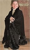 Women's Long Alpaca Cape with Foxlace