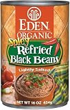Eden Organic Canned Beans, Refried Spicy Black, 16-Ounce Cans (Pack of 12)