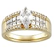 14K Yellow Gold Diamond Engagement Ring Semimount - 0.90 Ct. - CENTER STONE NOT INCLUDED