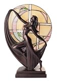 ART DECO DANCER BRONZE LADY FIGURE LAMP GLASS TIFFANY ART DECO DANCER BRONZE LADY FIGURE LAMP GLASS TIFFANY