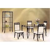 BEAUTIFUL MATRIX DINETTE TABLE W. 4 WHITE CUSION CHAIRS