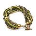 Glass and Brass Beads, Brass Green Bracelet