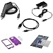 Solid Dark Purple Rubberized Snap On Crystal Case with Clip + Rapid Car Charger + Home Travel Charger + Clear Durable Reusable LCD Screen Protector + USB Data Cable for T-Mobile HTC G1 Google Phone Dream Smartphone
