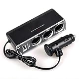 NEEWER® 1 to 3 Car Cigarette Lighter Socket DC Power Adapter Splitter + 1 USB Port Cell Phones, GPS, PDA, iPod, MP3 Players etc.