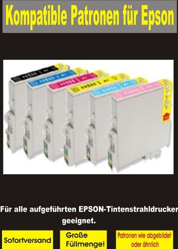 AC – 6x Ersatz Nachfüllpatronen, wiederbefüllbar, Auto Reset Chips ARC, kompatibel zu T0801, T0802, T0803, T0804, T0805, T0806, Epson Stylus Photo RX560, RX585, RX595, RX685, RX 560 585 595 685