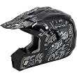 AFX Shade Adult FX-17 MotoX Motorcycle Helmet w/ Free B&F Heart Sticker Bundle - Silver