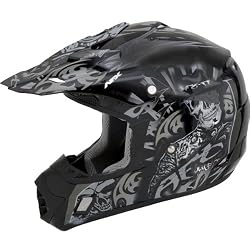 AFX Shade Adult FX-17 MotoX Motorcycle Helmet w/ Free B&F Heart Sticker Bundle - Silver