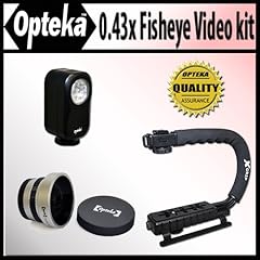 Opteka Extreme Action Video Photographer's Kit (Includes the Opteka 0.43x Super Fisheye Lens, X-GRIP Camcorder Handle, & 3 Watt Video Light) for Panasonic HDC-SD10, TM10, TM15 and DC10 