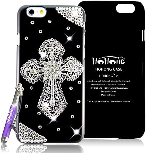 HOHONG ( TM ) Phone 6 Bling Cases Cover Rhinestones Cross Black Case for Apple iPhone 6