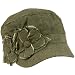 Light Weight Summer Cool Military Cadet Castro Distress Flower Hat Cap Charcoal