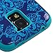 Asmyna TUFF Hybrid Phone Protector Cover for Samsung Galaxy S5 - Retail Packaging - Purple/Blue Damask/Tropical Teal