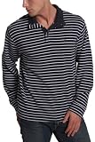 Nautica Sportswear Mens French Rib Feeder Stripe Button Up Mock Sweater