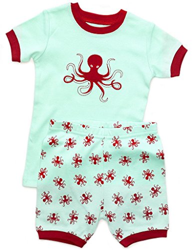 Leveret Shorts Girls Octopus 2 Piece Pajama 100% Cotton (2-7 Years)
