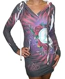 ED HARDY Christian Audigier Womens Skull Rose Tattoo Long Sleeve V Neck Dress Shirt Reviews 51WyPoN%2BsCL. SL160 ED HARDY Christian Audigier Womens Skull Rose Tattoo Long Sleeve V Neck Dress Shirt Reviews