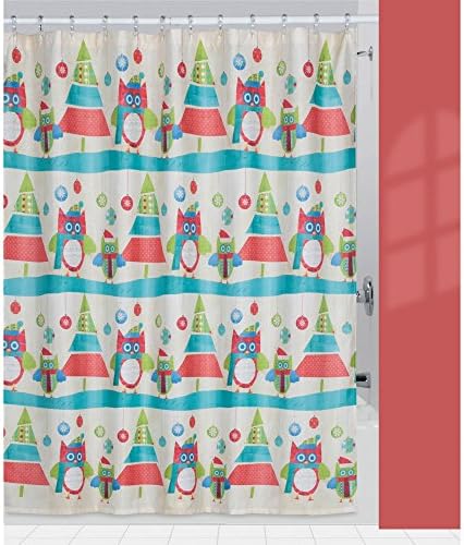 Creative BathProducts Holiday Owls Shower Curtain