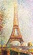 Seurat Eiffel Tower Wooden Jigsaw Puzzle
