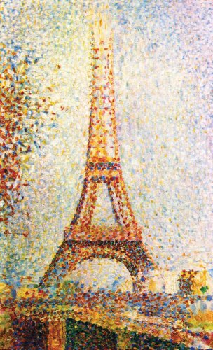 Seurat Eiffel Tower Wooden Jigsaw Puzzle