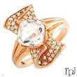FPJ Superb High quality Ring With 1.95ctw Precious Stones - Genuine Diamonds and Morganite Made in 14K Rose Gold. Total item weight 5.3g (Size 7)