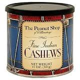 Review The Peanut Shop of Williamsburg  / The Peanut Shop of Williamsburg Cashews, in Small Colonial Style Drum, 11-Ounce Tin (Pack of 3)