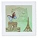 3dRose qs_79195_1 Vintage Paris Butterfly Eiffel Tower Quilt Square, 10 by 10-Inch