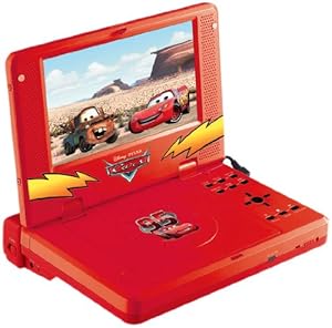 Lexibook DVDP1DC Lecteur DVD portable Disney Cars 7" Haut parleurs