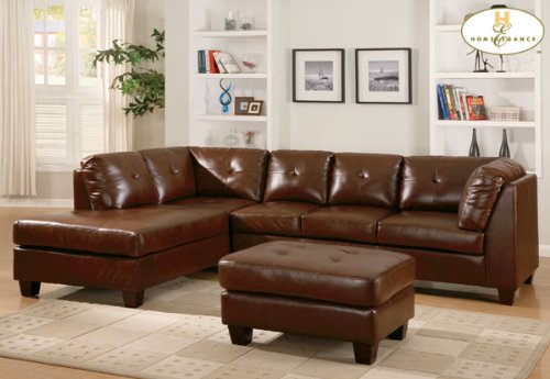 Ottoman by Homelegance - Brown Bonded Leather (9858BR-4)