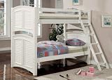 51WyfXYUSaL. SL160  Bunk Bed   Twin / Full Size Bunk Bed in White   Coaster
