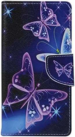 Xperia M5 Case, Chinstyle Sony Xperia M5 / M5 Dual PU Leather Wallet Case [Magnetic Closure] with Card Holder Fantasy Butterfly Pattern Flip Cover