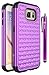 S6 Case, Galaxy S6 Case, Style4U Galaxy S6 Studded Rhinestone Crystal Bling Hybrid Armor Case Cover for Samsung Galaxy S6 with 1 Style4U Stylus [Purple/Black]