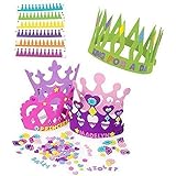 12 Princess Foam Tiara Craft Kits + 12 Prince King Foam Crown Craft Kits - Great fun for kids birthday party.