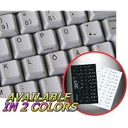 GERMAN NON-TRANSPARENT KEYBOARD STICKER WITH WHITE BACKGROUND