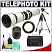 Phoenix 650-1300mm Telephoto Zoom Lens with 2x Teleconverter + Deluxe SLR Pro Camera Case + Deluxe Camera Tripod with Carrying Case + 6-Piece Lens Cleaning Kit for Olympus EVOLT E-300, E-330, E-400, E-410, E-420, E-500, E-510, E-520, E-1, E-3 Cameras