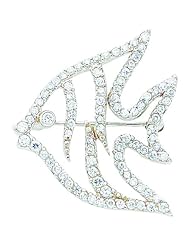 Sterling Silver Cubic Zirconia Fish Pin