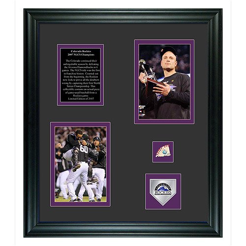 Buy Mounted Memories Colorado Rockies 07 National League Champion Framed 2-4x6 2007 NLCS Photos w... by Mounted Memories