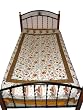 Indian Bedding White Asian Decor Floral Print Twin Cotton Bedspread Throw