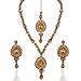 I Jewels Traditional Gold Plated Elegantly Handcrafted Jewellery Set with Maang Tikka using Austrian Diamonds for Women IJ274FL (Gold)