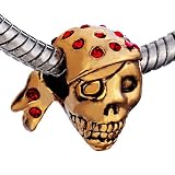 Pugster Cool Skull Wearing Headscarf January Birthstone Gold Beads Fits Pandora Chamilia Biagi Charms Beads Bracelet