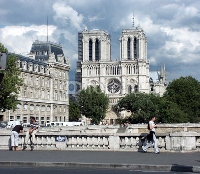 Wallmonkeys Peel and Stick Wall Decals - Paris Notre Dame Cathedral from Bridge - 18