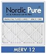 Nordic Pure 20x25x5 Honeywell Replacement AC Furnace Air Filters, MERV 12, Box of 2