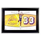 NBA Kareem Abdul-Jabbar Autographed Los Angeles Lakers Championships Jersey Numbers Piece - Framed UDA