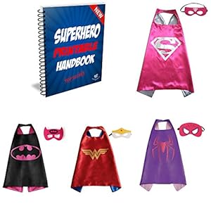 Vanguard Superhero Girl Cape and Mask set of 4 different styles
